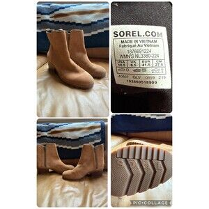 Sorel Cate Suede Ankle Boots Women’s 10.5 Camel Brown NL3380-224 Waterproof